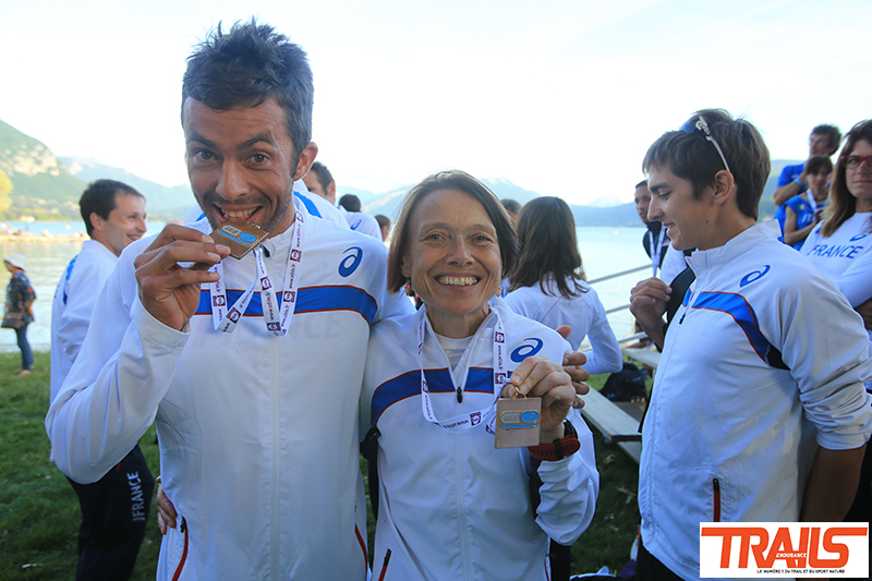 Sylvain Court : « ça a été un tel moment… » 1 Nathalie Mauclair et Sylvain Court, Championnat du Monde de Trail Running 2015