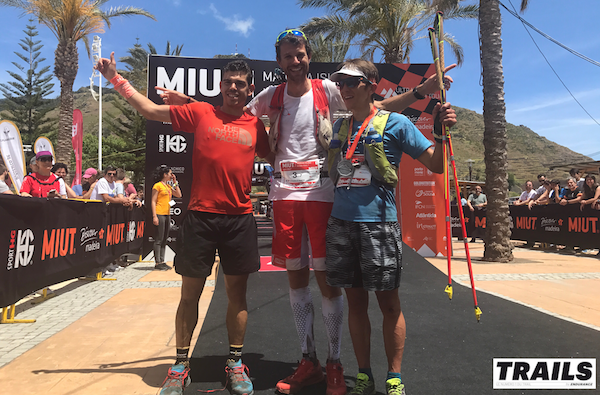 MIUT 2017 - podium hommes François D'Haene, Pau Capell et Xavier Thévenard