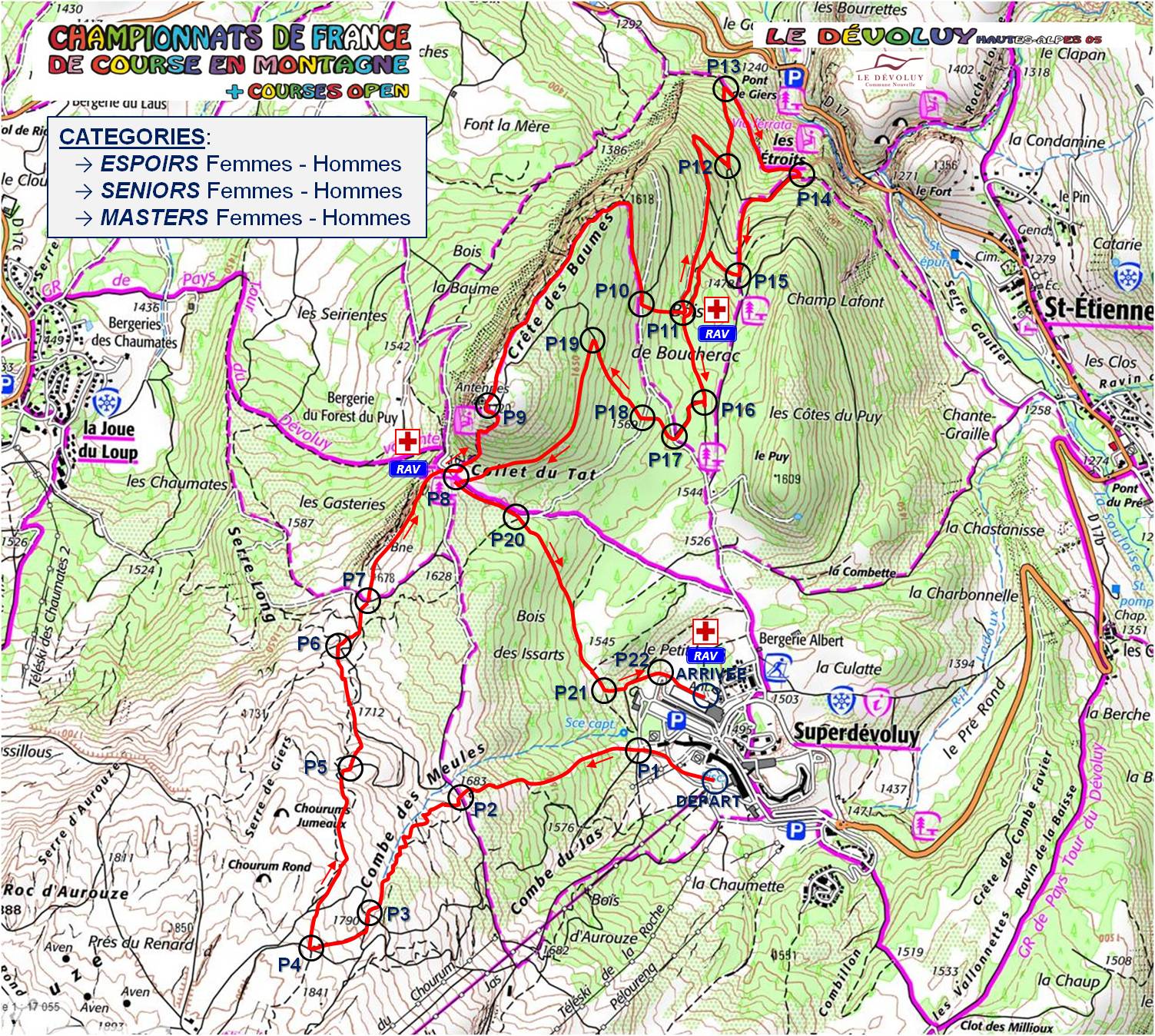 parcours Championnat de France de course en montagne 2020